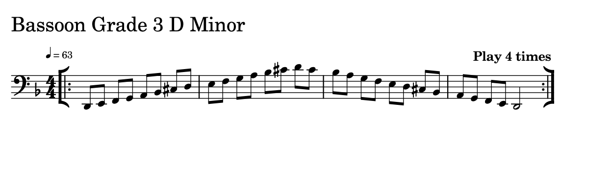 Sheet Music of a Scale