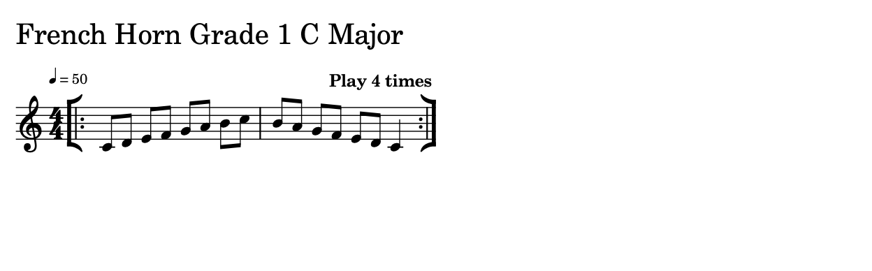 Sheet Music of a Scale
