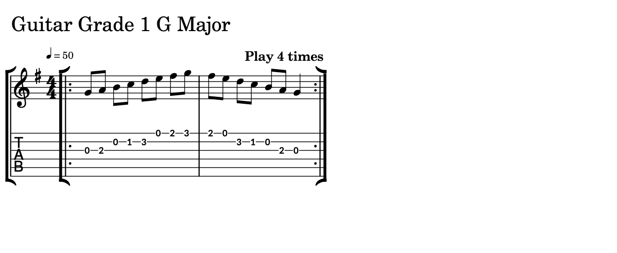 Sheet Music of a Scale