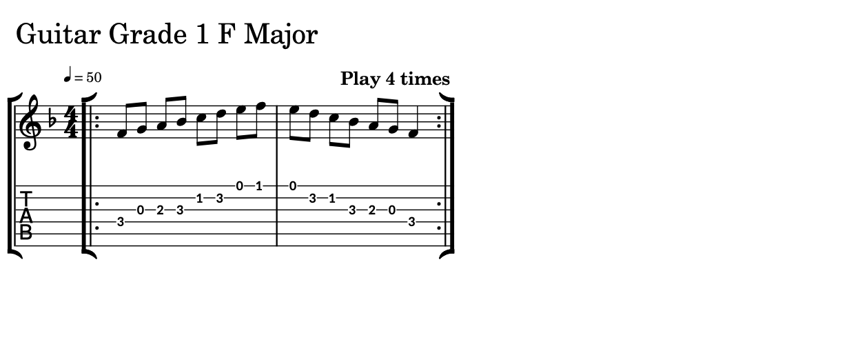 Sheet Music of a Scale