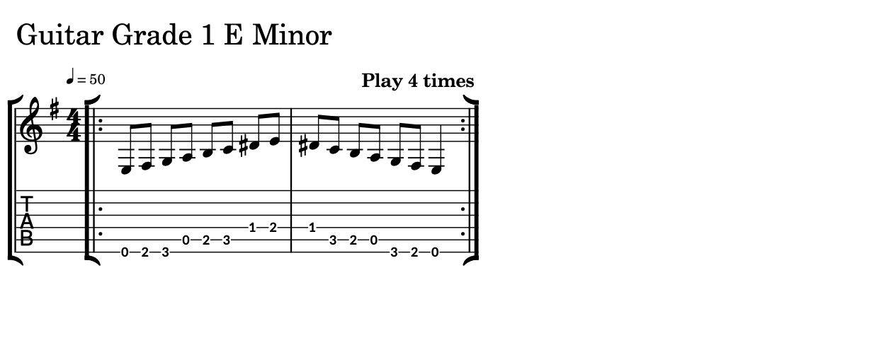 Sheet Music of a Scale