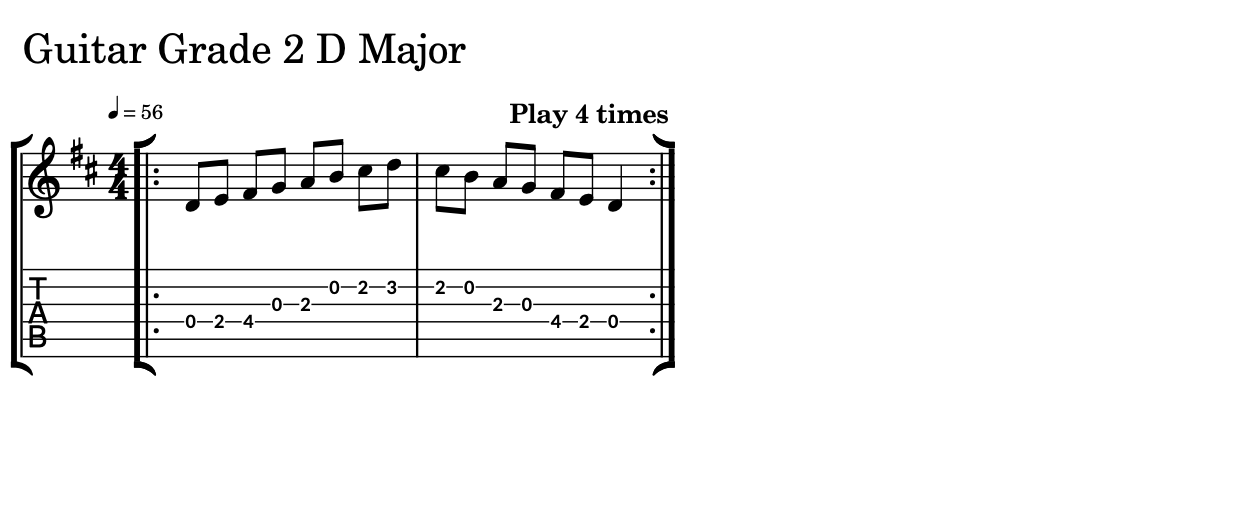 Sheet Music of a Scale