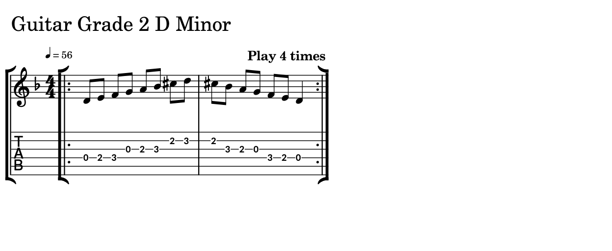 Sheet Music of a Scale