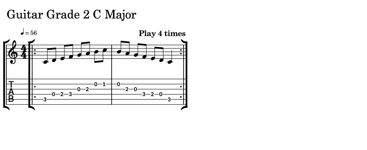 Sheet Music of a Scale
